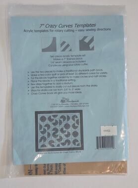 Quilting & Sewing 7" Crazy Curves Templates and Pattern NEW Acrylic Set